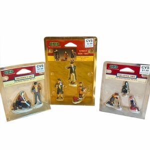 Lemax Village Collection Figurine Lot 3 Packs New Grandpa s Gift Street Side